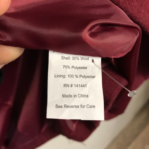 NWT Alpine Swiss Burgundy Trench Coat (Medium) - Picture 6 of 8